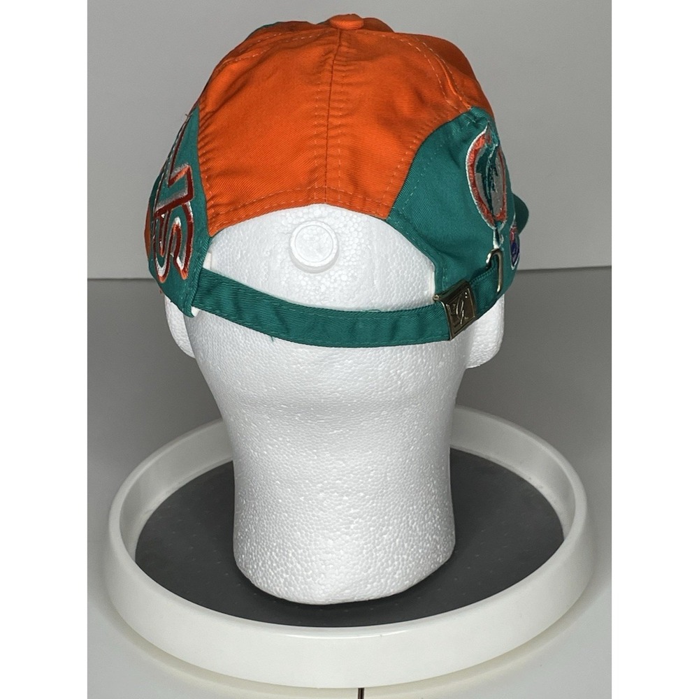 Miami Dolphins The Game Big Logo Spellout Hat Cap Teal Orange NFL VTG 90’s RARE - Picture 4 of 16